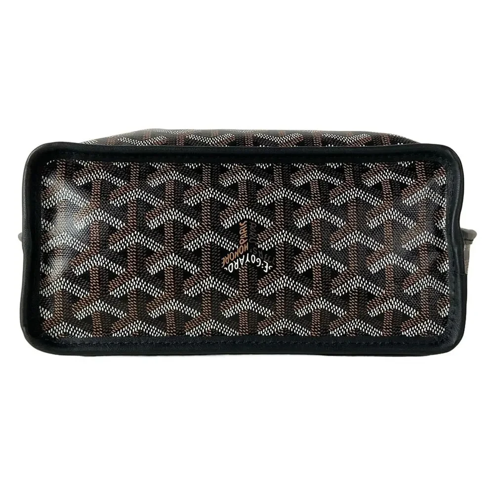 Goyard Ange Mini Handbag Black Dark Brown White chevroche calfskin Canvas